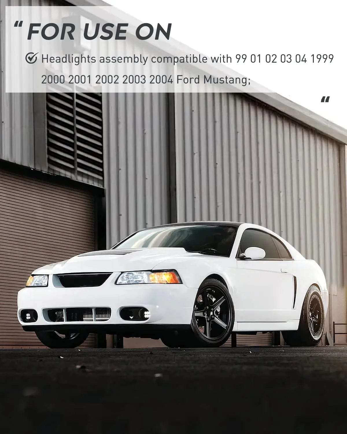 Headlight Assembly 1999 2000 2001 2002 2003 2004 Ford Mustang Headlight Assembly Chrome Case Amber Reflector