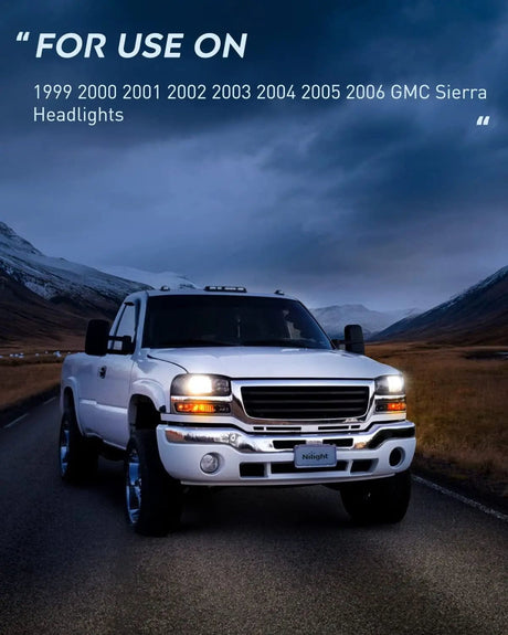 Headlight Assembly 1999-2006 GMC Sierra Yukon Headlight Assembly Black Case Clear Reflector