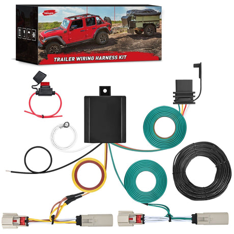 Wiring Harness Kit 4 Pin Trailer Wiring Harness Kit Custom for 2021-2024 Ford Bronco without LED taillights