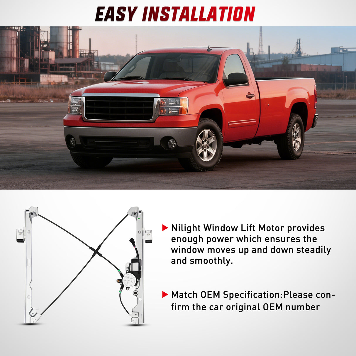 741-443 Power Window Regulator Front Passenger with Motor Compatible with Chevrolet Silverado 1500 2007-2013 Tahoe GMC Yukon Sierra 1500 2007 2008 2009 2010 2012 2013