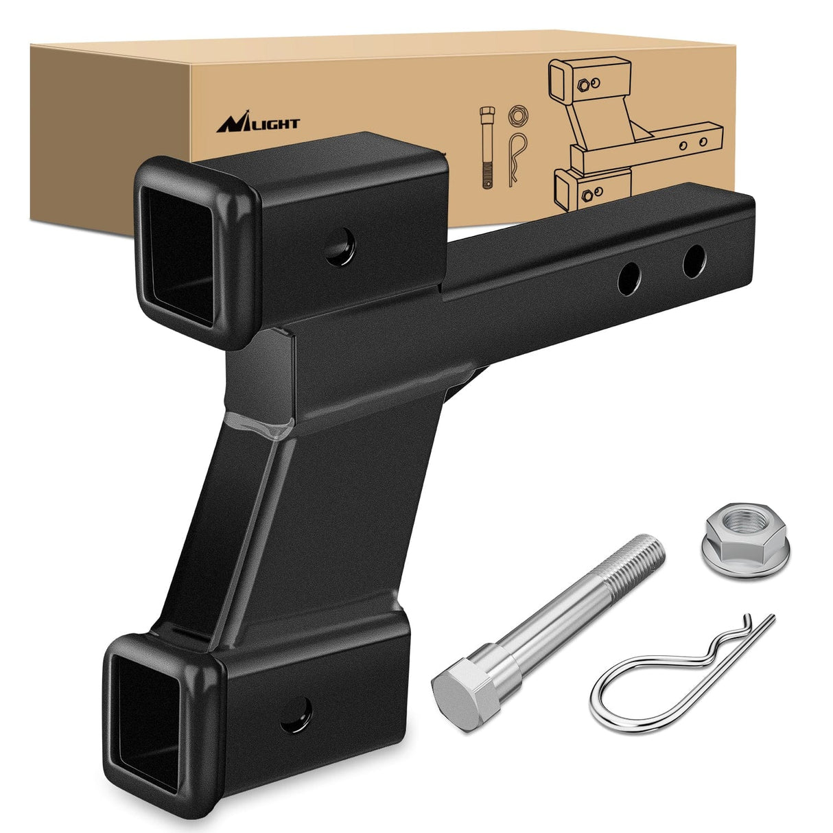 Trailer Hitch 2 Inch Trailer Dual Hitch Receiver with 2 & 6Inch Rise or Drop