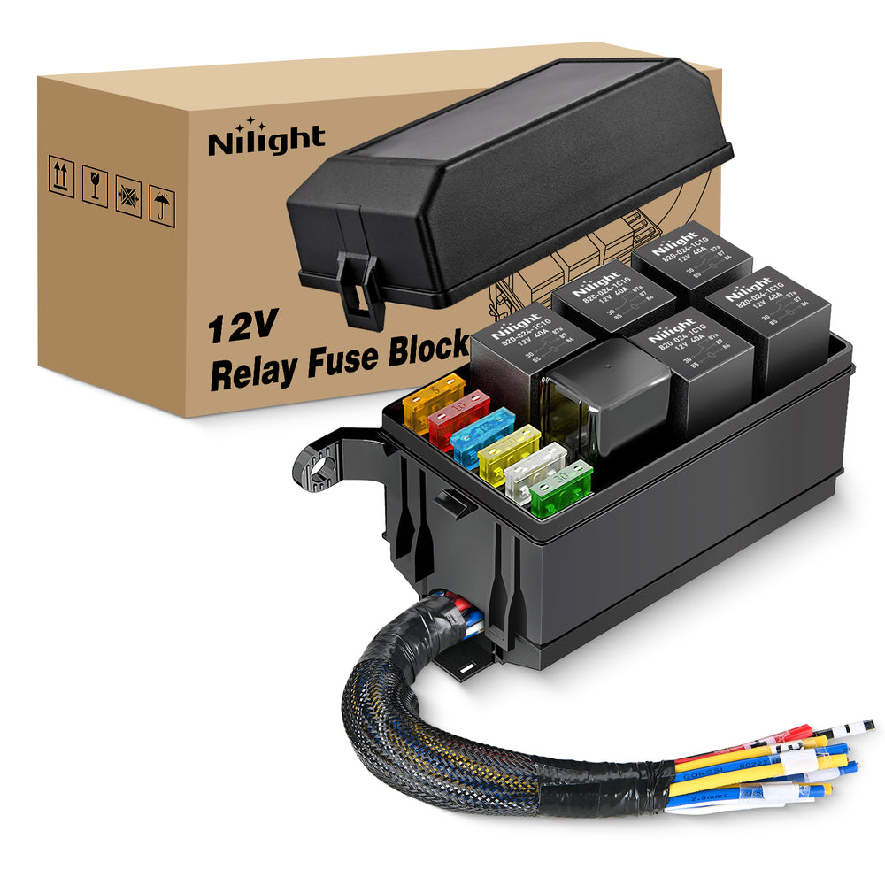 Fuse and Relay Block Box 6 Slots 12V ATC/ATO Universal Waterproof Kit for Car Truck Marine Boat