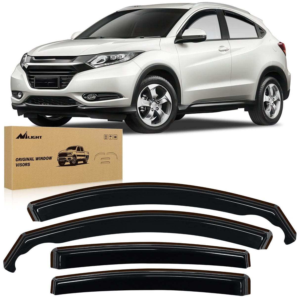 Rain Guards Rain Guards for Honda HR-V 2016 2017 2018 2019 2020 2021 2022, Vent Window Visors, Original Window Deflectors-4PCS