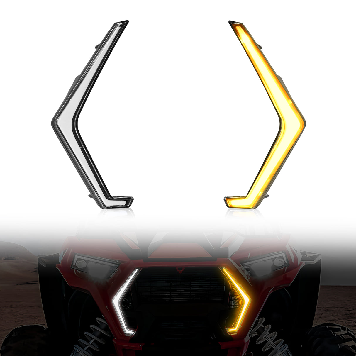 Nilight Turn Signal Fang Lights LED Accent Street Legal Front Signature Light Compatible with Polaris RZR XP 1000 Turbo Accessories 2019 2020 2021 2022 2023