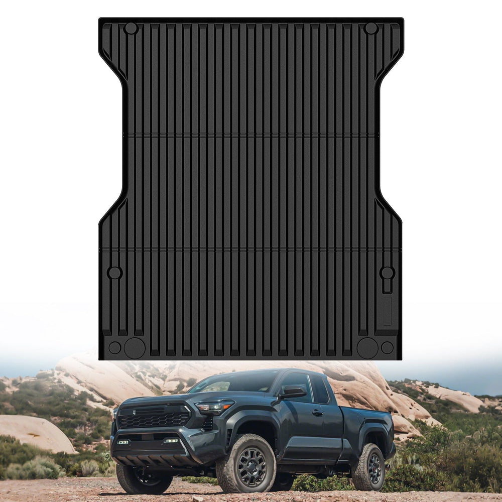 Truck Bed Mat 5ft Rubber Short Trunk Bed for 2024 2025 Toyota Tacoma, TPE Heavy-Duty Pick-up Bed Liner for Toyota Tacoma Accessories, Anti-Slip Texture, All Weather Protection