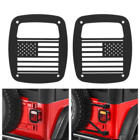 Motor Vehicle Parts Tail Light Covers, 2PCS Black Rear Brake Light Guards Protector Exterior Accessories for 1987-2006 Wrangler TJ YJ
