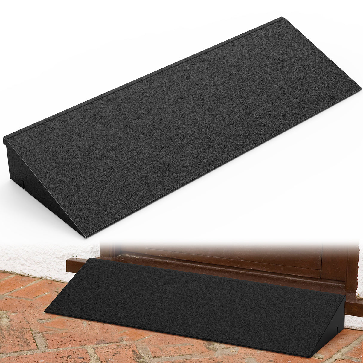 Nilight 2.4Inch Rise Threshold Ramp for Doorways, 19.7Inch Wide Low Profile Rubber Smooth Access Door Ramp for Doorway, Curb, Home Steps, Bathroom