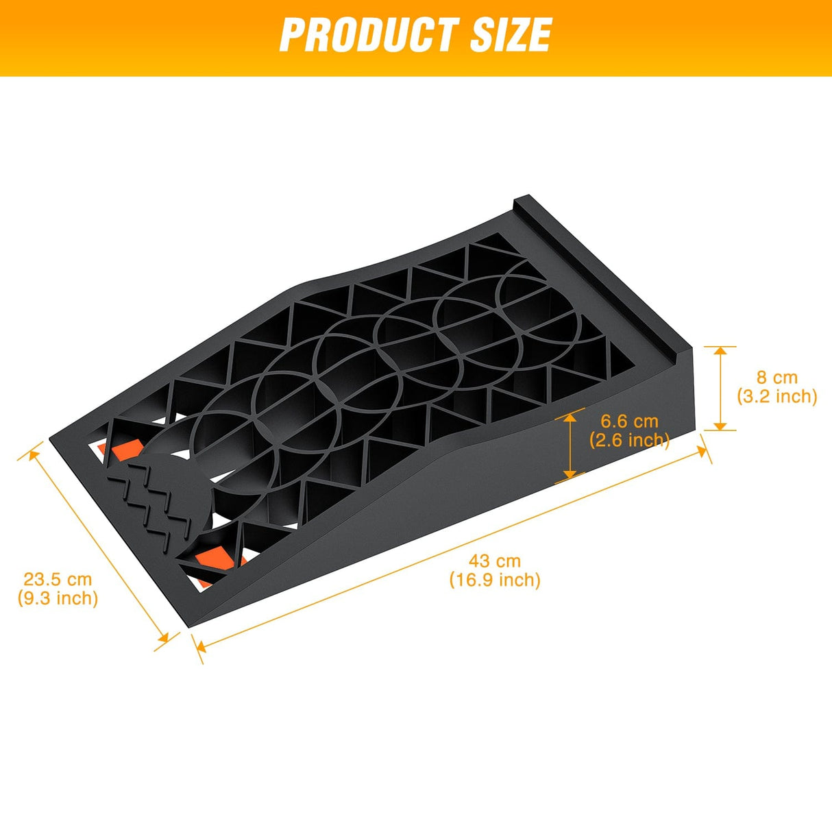 Curb Ramp Car Ramps, Portable Low Profile Vehicles Service Ramp for Home Garage Maintenance, 10,000lb GVW Capacity, 2 Pack