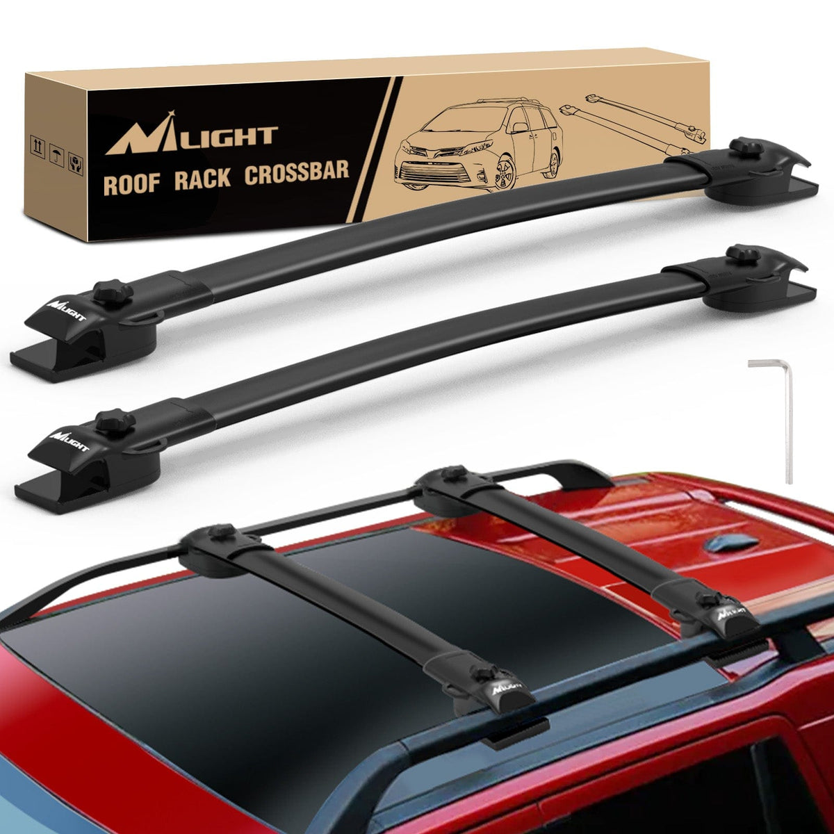 EZREXPM 220lbs 4PCS Cross Bars Roof Rack Rails Fit for Toyota Sienna
