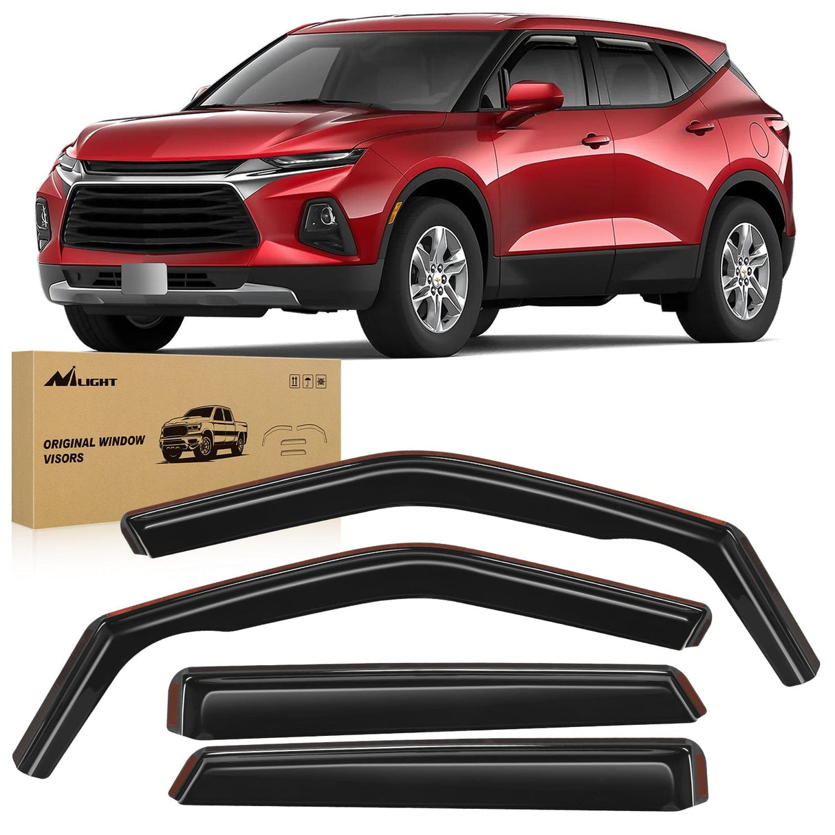Rain Guards Rain Guards for Chevy Blazer 2019 2020 2021 2022 2023 2024 2025 Window Deflectors, Vent Window Visors-4pcs