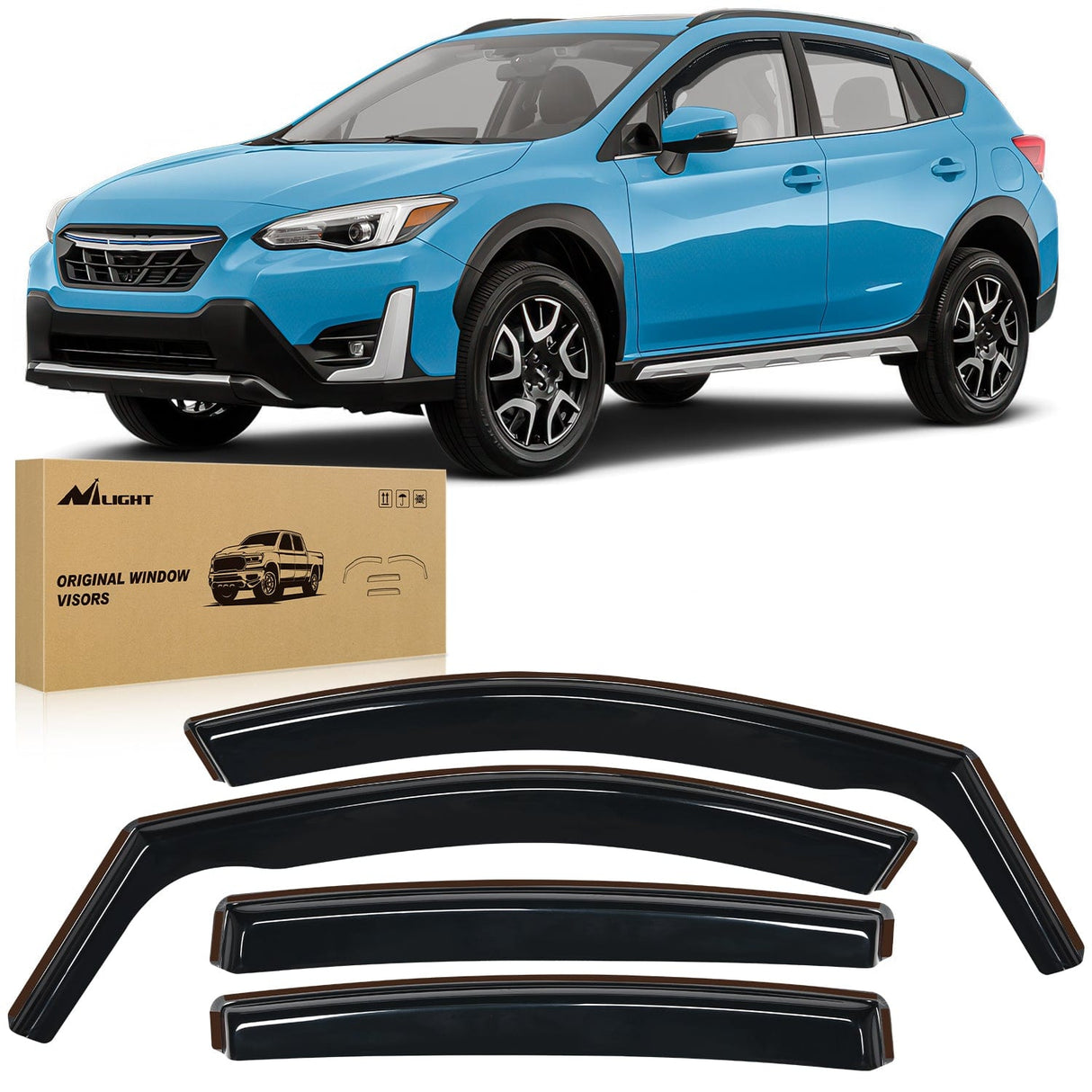 Rain Guards Vent Window Visors for Crosstrek 2018-2023 Impreza Hatchback 2017 2018 2019 2020 2021 2022 2023, in-Channel Rain Guards, Original Window Deflectors-4PCS