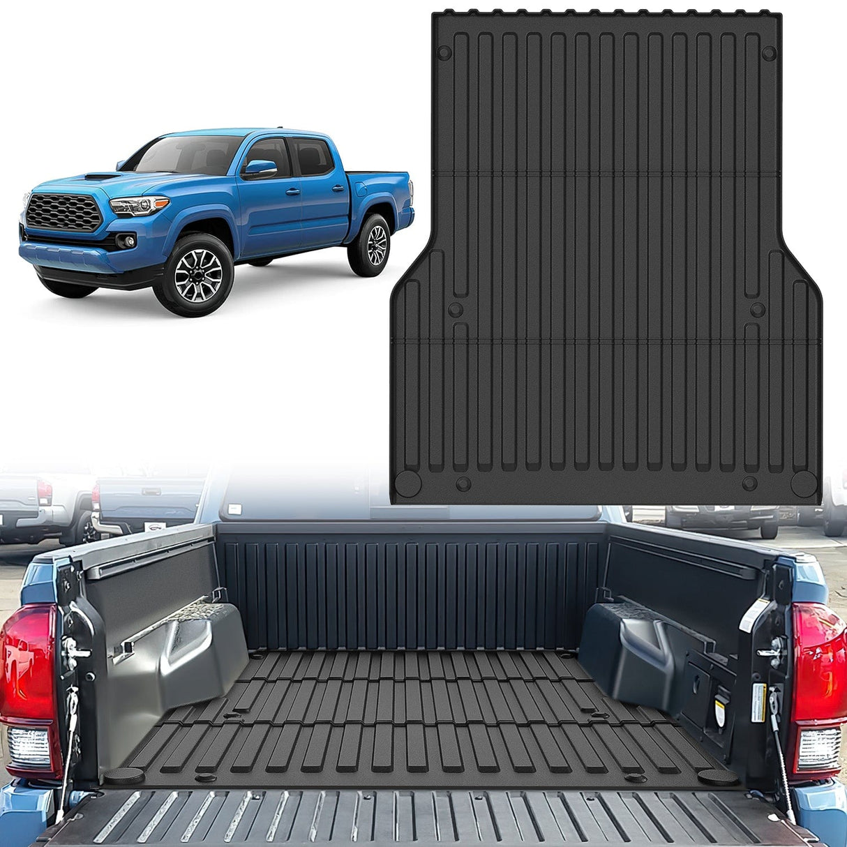 Truck Bed Mat 5ft Rubber Short Trunk Bed For 2005 2006 2007 2008 2009 2010 2011 2012 2013 2014 2015 2016 2017 2018 2019 2020 2021 2022 2023 Toyota Tacoma
