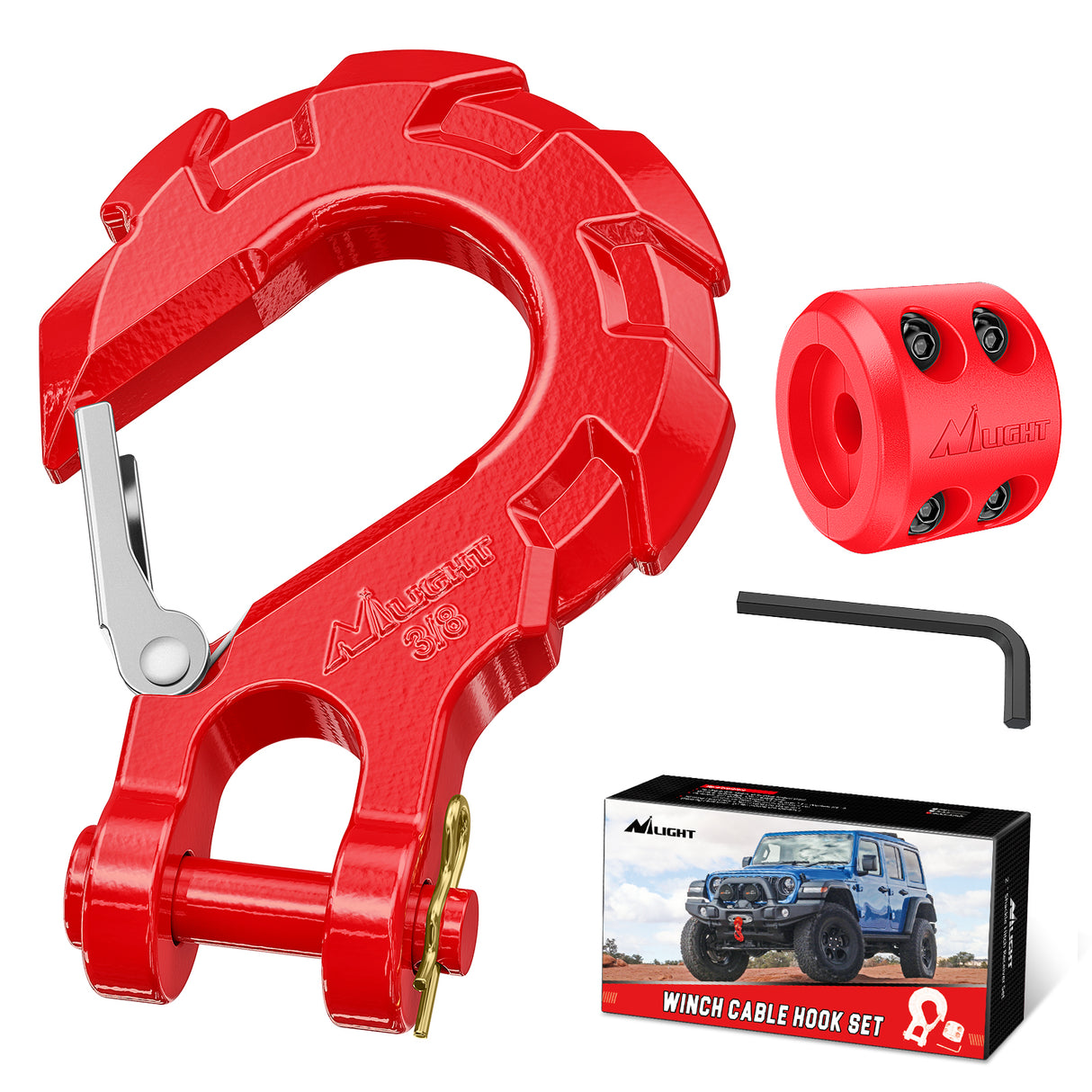 winch hook 3/8 inch Grade 70 Winch Hook Red