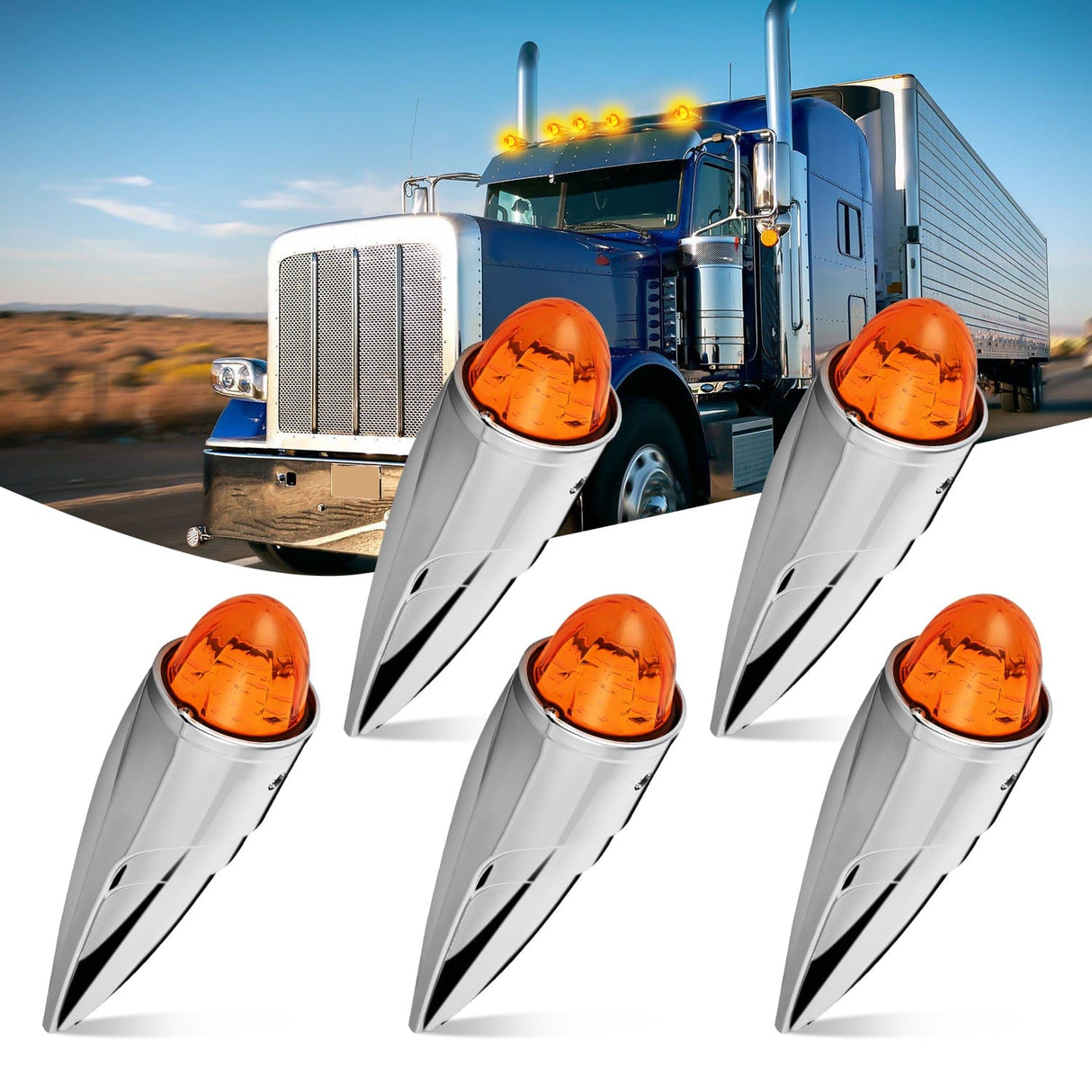 Roof Marker Light 5PCS 18LED Amber Cab Roof Marker Light
