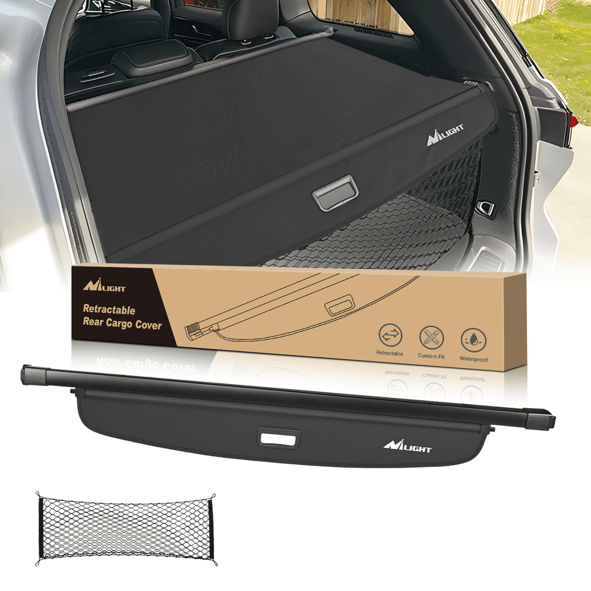 Trunk Cargo Cover 2022 2023 2024 Jeep Grand Cherokee 2 Row WL Trunk Cargo Cover