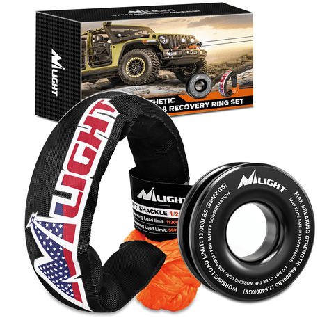 Shackle Recovery Ring 1/2inch x 24inch Synthetic Soft Shackle Recovery Ring Kit