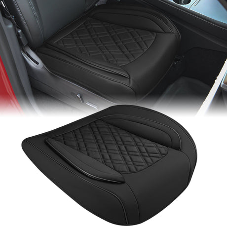 Vehicle Seat Belt Covers Car Seat Cushion Cover Black Leather Front Seats with Wings Waterproof and Anti-Slip with Storage Bag Wrapped Bottom Suitable for Cars Sedan Van SUV Truck
