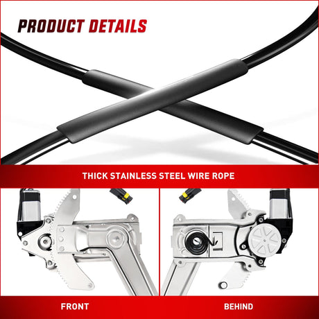 Window Regulator 741-753 Power Window Regulator and Motor Front Driver Side Compatible with Dodge Ram 1500 1994 1995 1996 1997 1998 1999 2000 2001,Ram 2500 3500 1994-2002,Front Left Side
