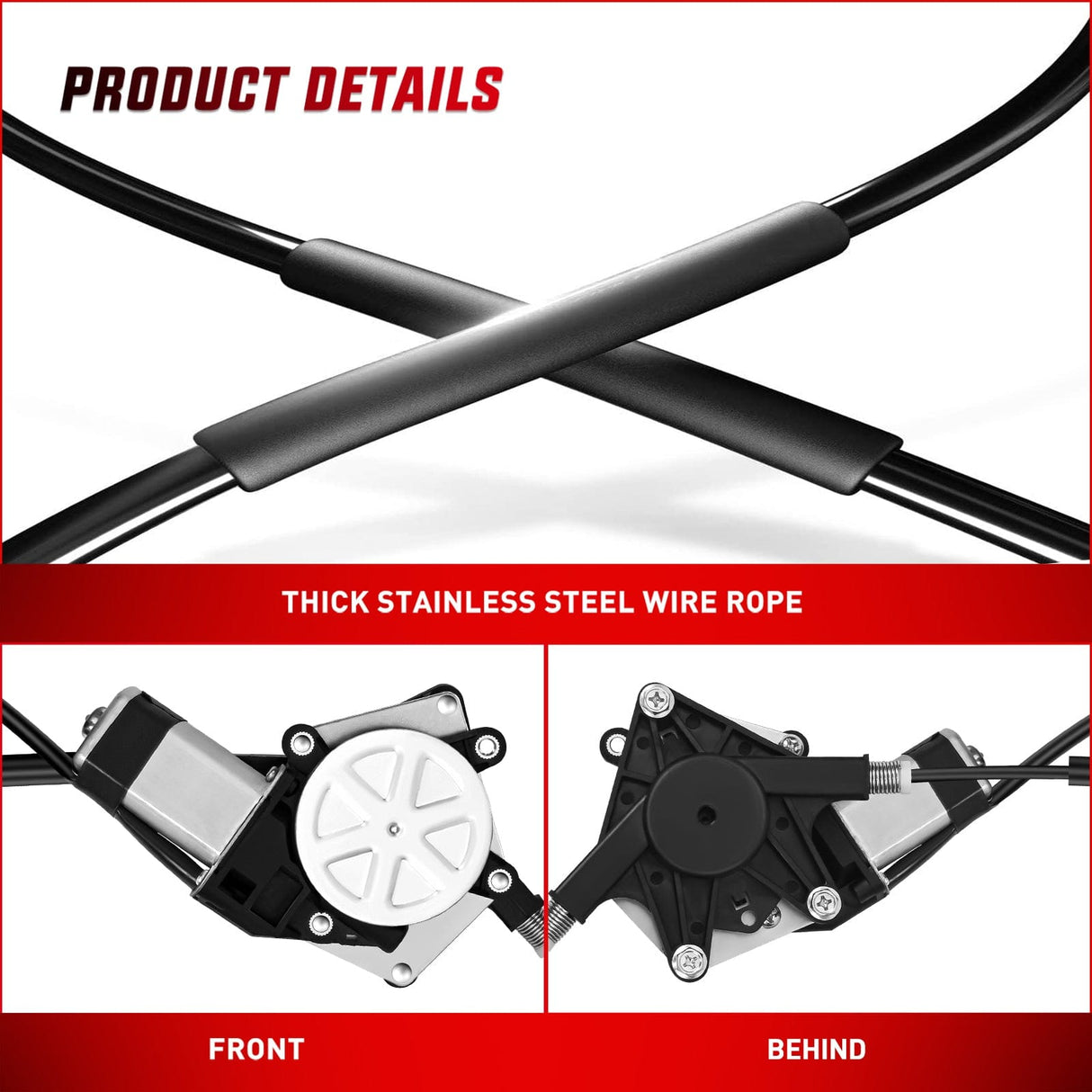 748-913 Window Regulator and Motor Front Passenger Side Compatible with Jeep Wrangler 2007-2017 Sport Utility,Wrangler JK 2018 Sport Utility 2010 2011 2012 2013 2014 2015 2016 2017