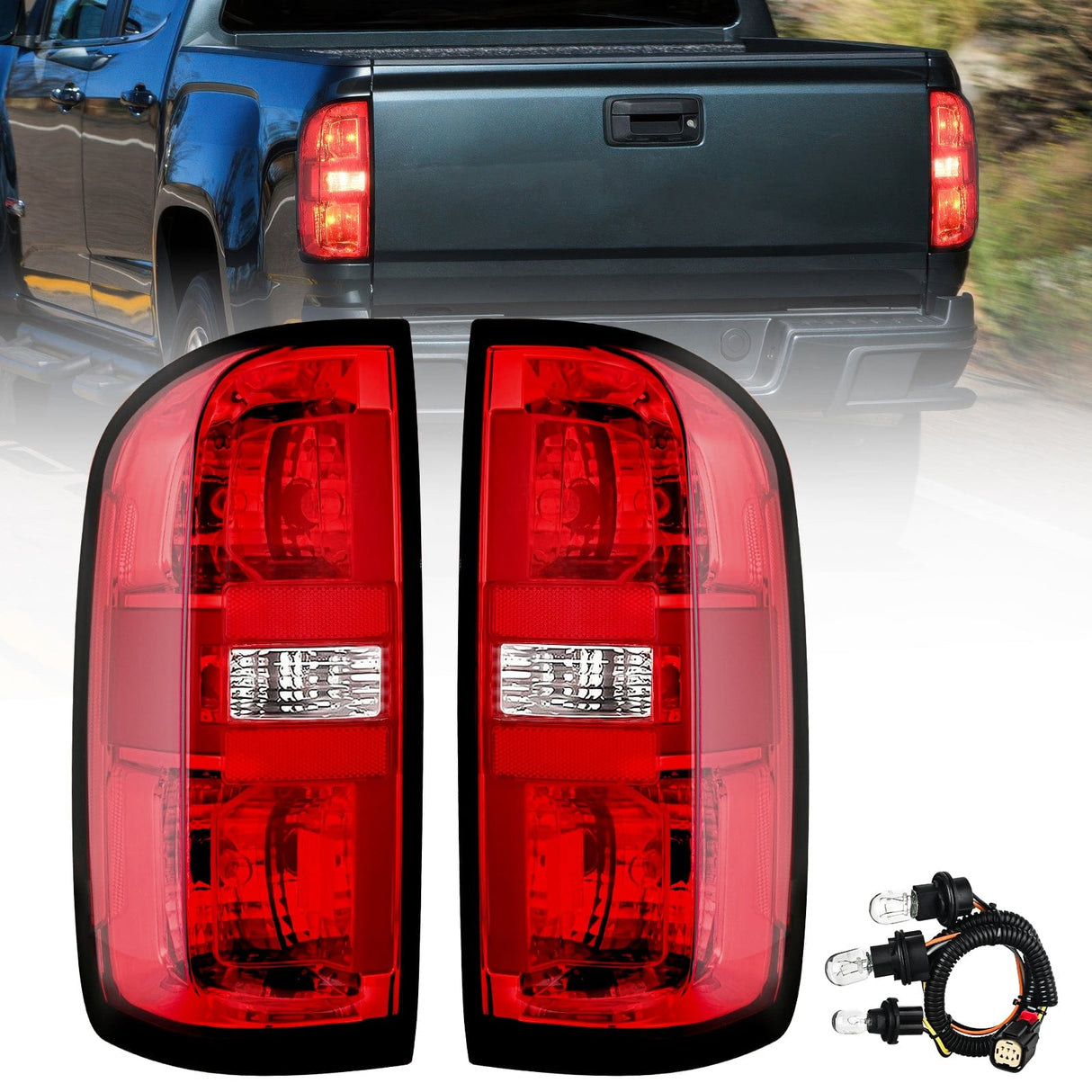 Taillight Assembly 2015 2016 2017 2018 2019 2020 2021 2022 Chevy Colorado Taillight Assembly Rear Lamp Replacement OE Style Driver Side and Passenger Side w/Bulbs