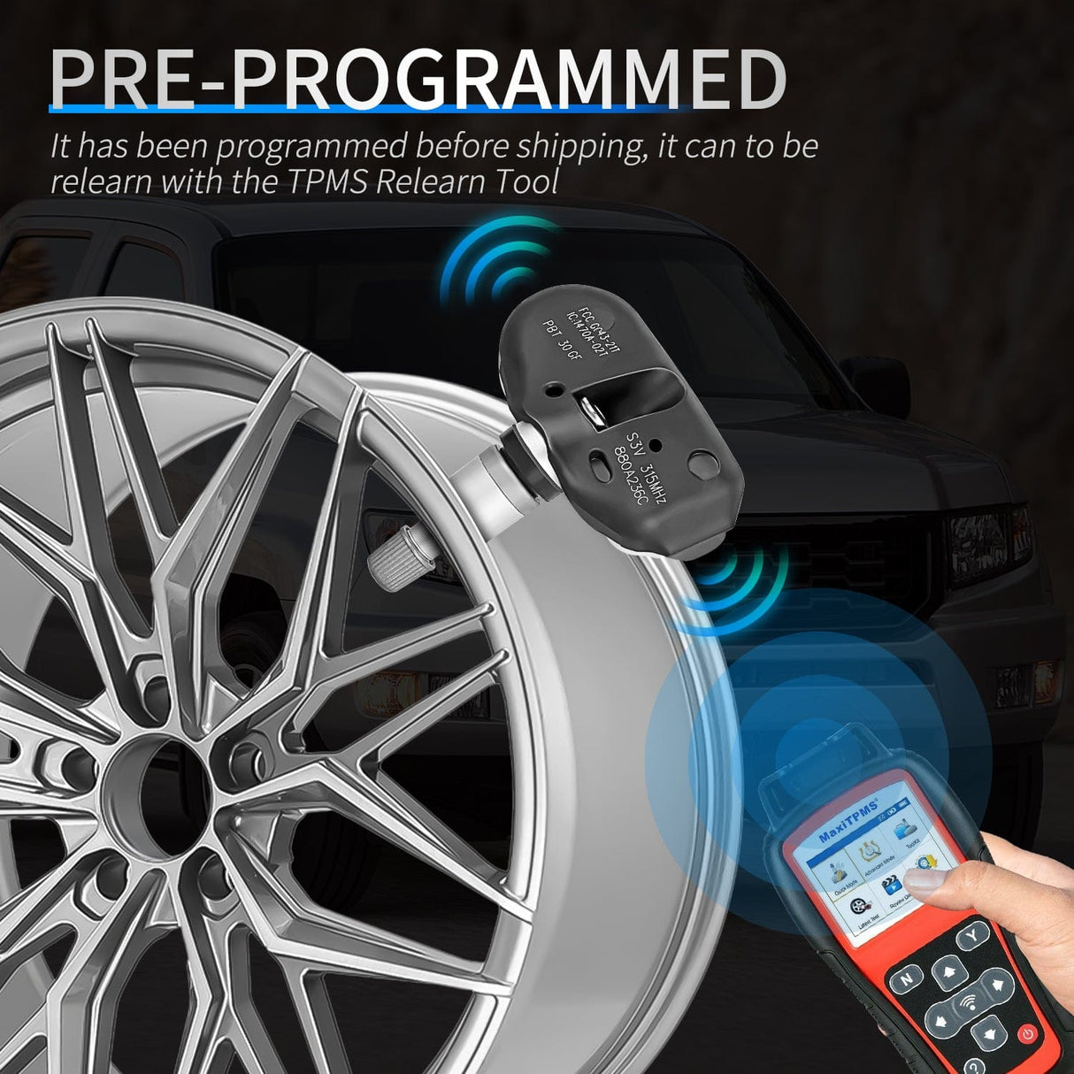 inflator 2005 2006 2007 2008 Honda Acura MDX TL RL Odyssey 2006 2007 2008 2009 2010 2011 2012 2013 2014 Honda Ridgeline RT 2005-2008 Pilot 315Mhz Preprogrammed Tire Pressure Monitoring Sensor