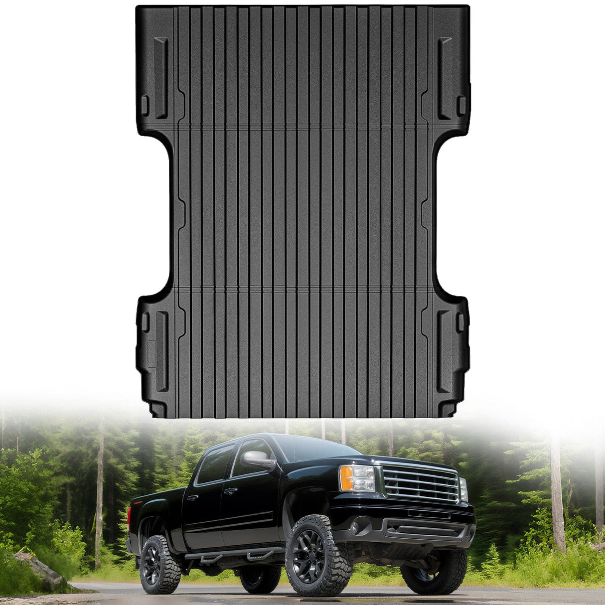 trunk 6.6ft Rubber Short Trunk Bed for 007-2019 Silverado/Sierra 2500 3500HD & 1500 2007-2018, TPE Heavy-Duty Pick-up Bed Liner for Chevy GMC Accessories, Anti-Slip Texture, All Weather Protection