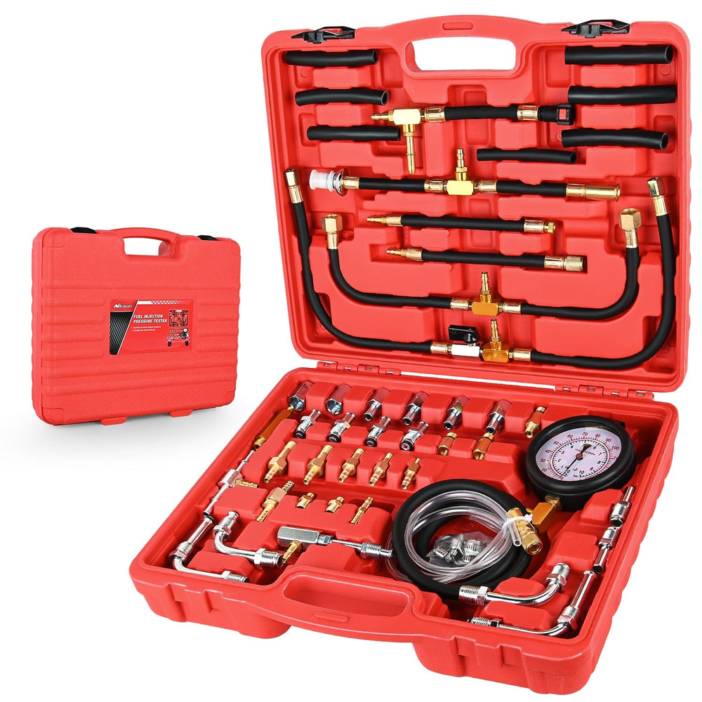 inflator 48 pcs 0-140 PSI Fuel PSI Fuel Injection Pump Pressure Gauge Petrol Engine Diagnostic Tester Kit