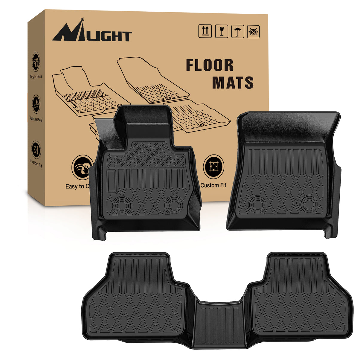 Nilight Floor Mats for BMW X3 F25 2011-2017 / BMW X4 2015 2016 2017 2018 All Weather Custom Fit Heavy Duty Floor Liners