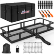 Cargo Carrier 60 x 24 x 7.87 Inch Hitch Cargo Carrier Fits 2-Inch Receiver With Waterproof Cargo Bag Cargo Net Ratchet Straps