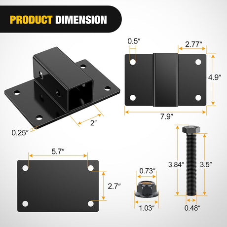 Trailer Hitch Bolt on Tractor Bucket 2 inch Receiver 5/8¡± Hitch Pin Hole Class 3 Trailer Hitch