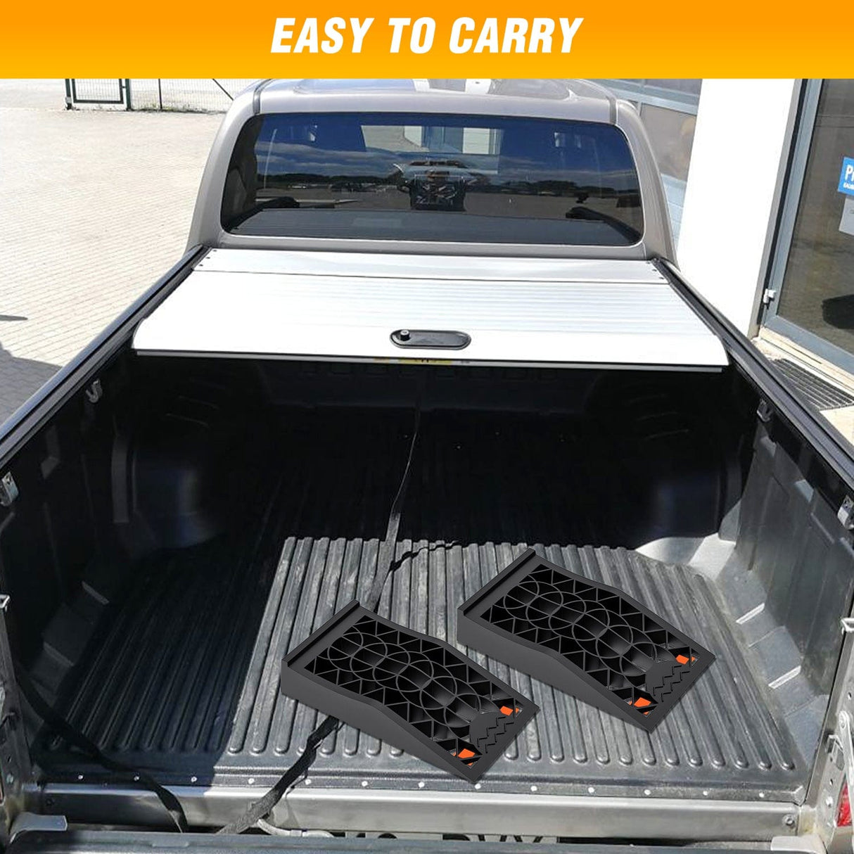 Curb Ramp Car Ramps, Portable Low Profile Vehicles Service Ramp for Home Garage Maintenance, 10,000lb GVW Capacity, 2 Pack