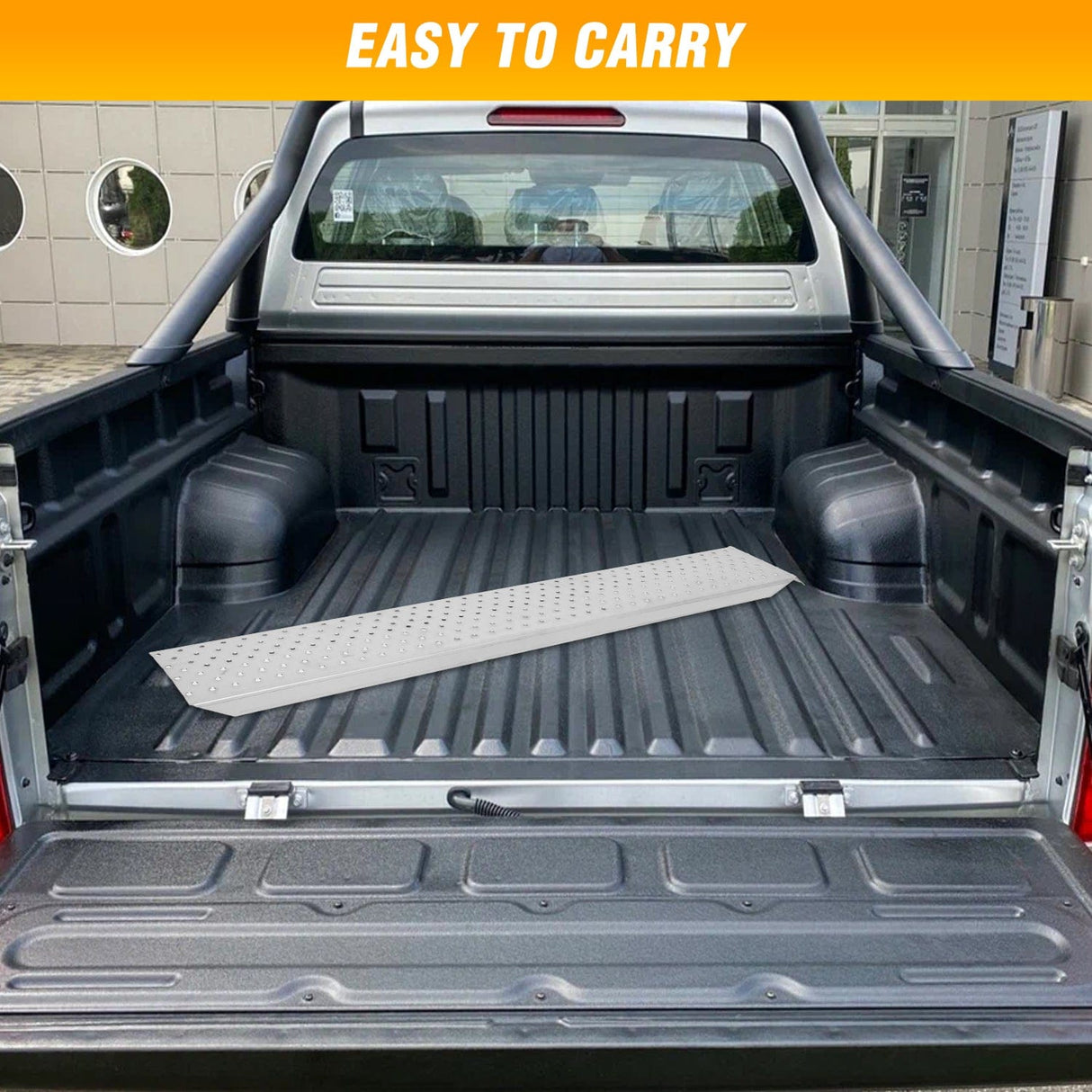 Curb Ramp Loading Ramps, 62.6Inch x 9Inch Heavy Duty Steel Trailer Ramp, 440lbs Capacity for Bicycle, Motorcycle, Scooter, Moped & More, 1 Pack