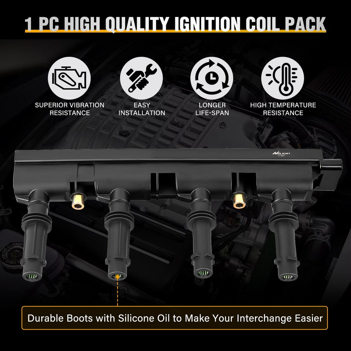 ignition coil pack Ignition Coil Pack UF669 Fit for Chevy Cruze Sonic Trax Volt Cadillac ELR Buick Encore 20112012 2013 2014 2015, 2016 2017 2018 1.4L D521C 55577898 55579072 25198623