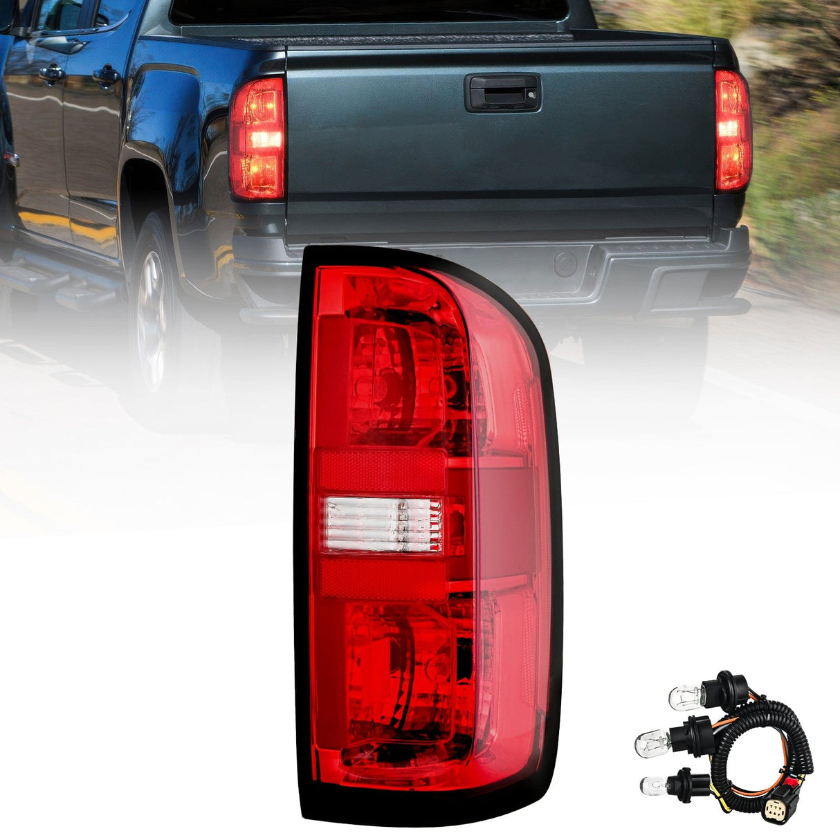 Taillight Assembly 2015 2016 2017 2018 2019 2020 2021 2022 Chevy Colorado Rear Lamp Replacement Taillight Assembly OE Style Passenger Side w/Bulbs