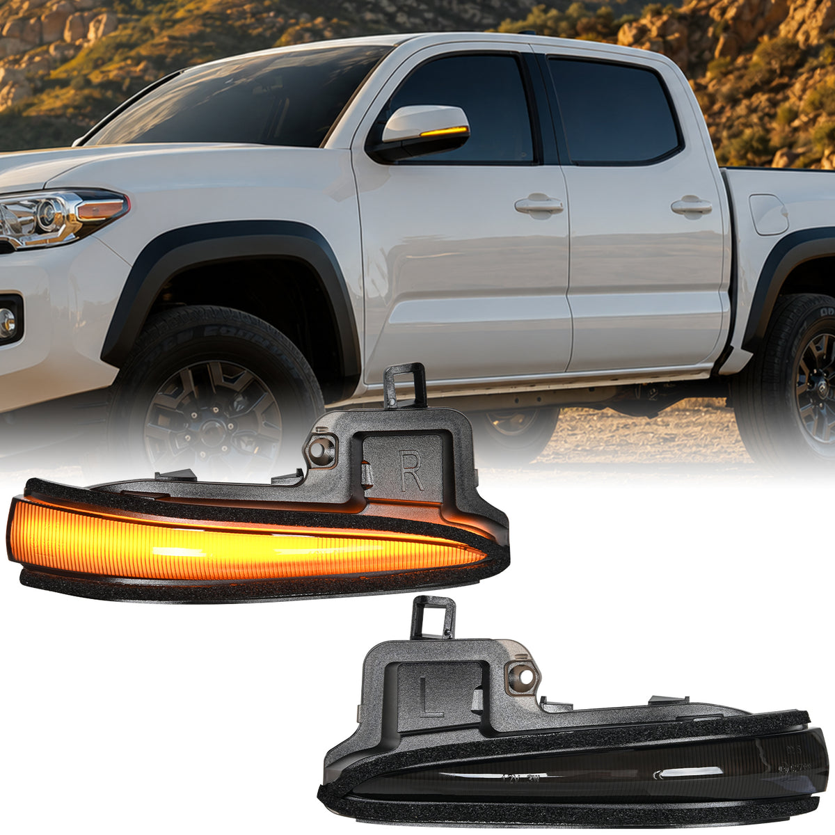Side Mirror Marker Light for 2016 2017 2018 2019 2020 2021 2022 2023 Toyota Tacoma2019 2020 2021 2022 2023 RAV4 XA50 2020-2023Highlander XU70