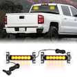 Led Strobe Light 12LED Emergency Strobe Traffic Advisor Light Bar 2 in 1 Amber Dash Warning Safety Flashing Lights Front/Rear Windshield Construction Lights for Trucks Cars Plow Police Firefighter Vehicles