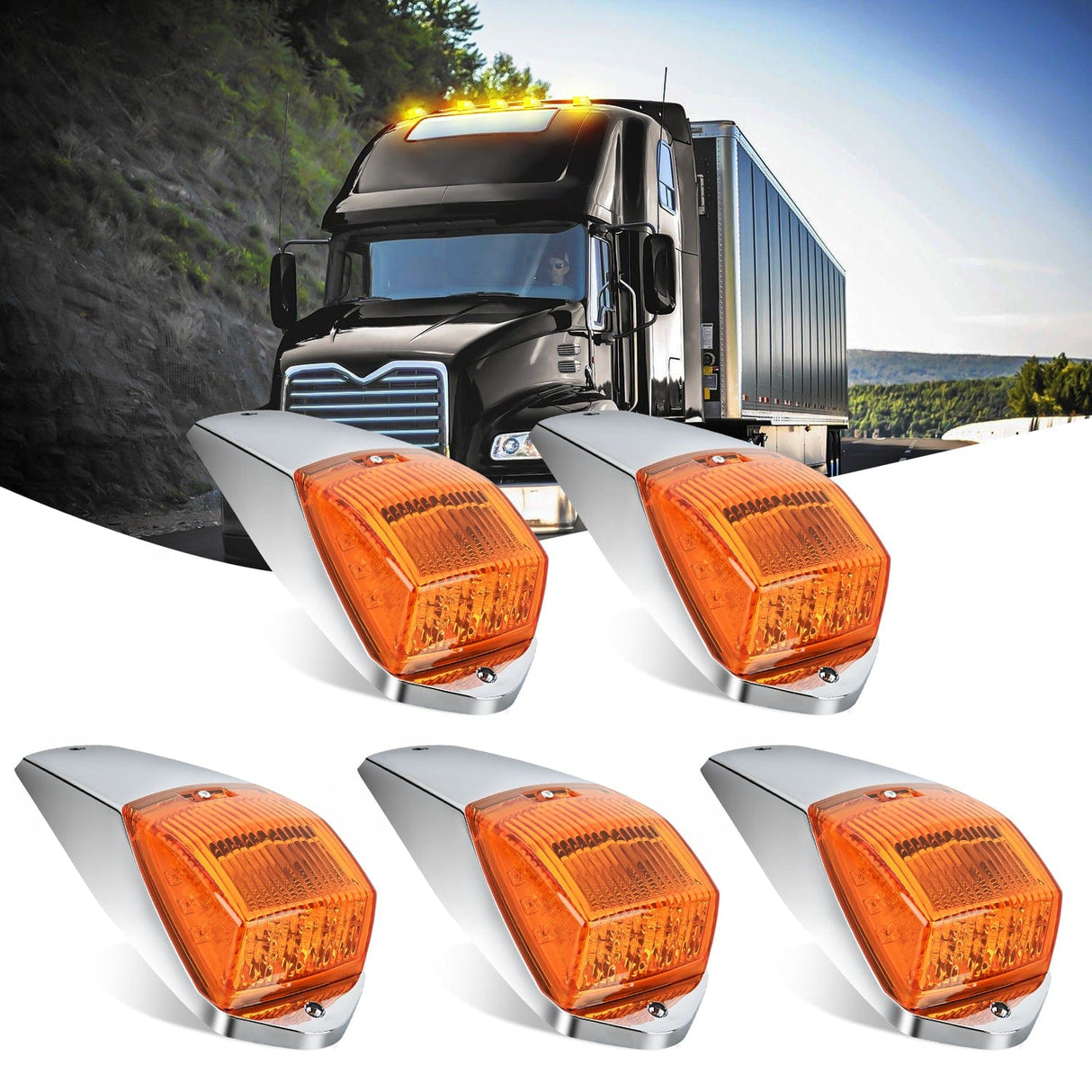 Roof Marker Light 5PCS 17LED Amber Cab Roof Marker Light