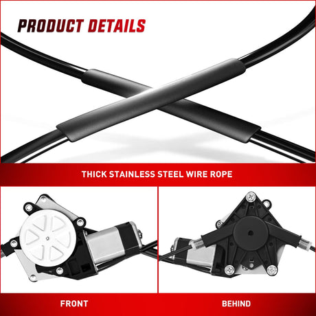 Window Regulator 748-912 Window Regulator and Motor Front Driver Side Compatible with Jeep Wrangler 2007-2017 Sport Utility,Wrangler JK 2018 Sport Utility 2010 2011 2012 2013 2014 2015 2016 2017