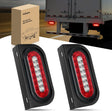 Tail Brake Turn Reverse Lights 6Inch Red White Oval Tail Light w/ Mounting Bracket (Pair)