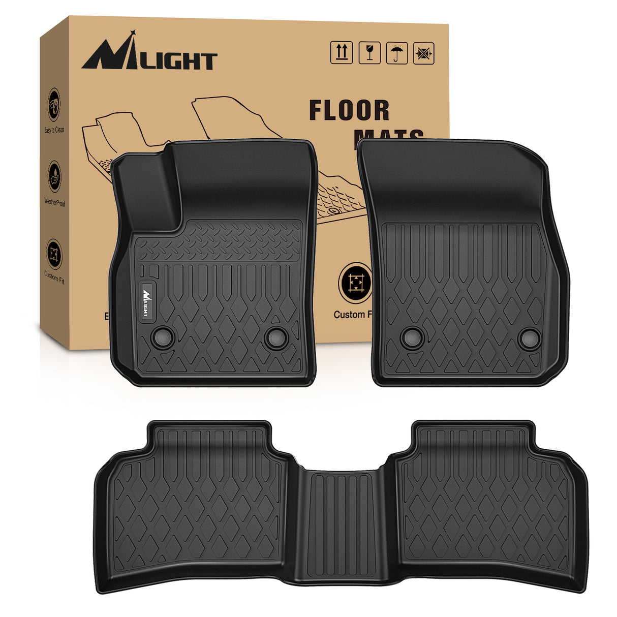 Nilight Floor Mats for Cadillac XT4 2019 2020 2021 2022 2023 2024 2025 All Weather Custom Fit Heavy Duty Floor Liners