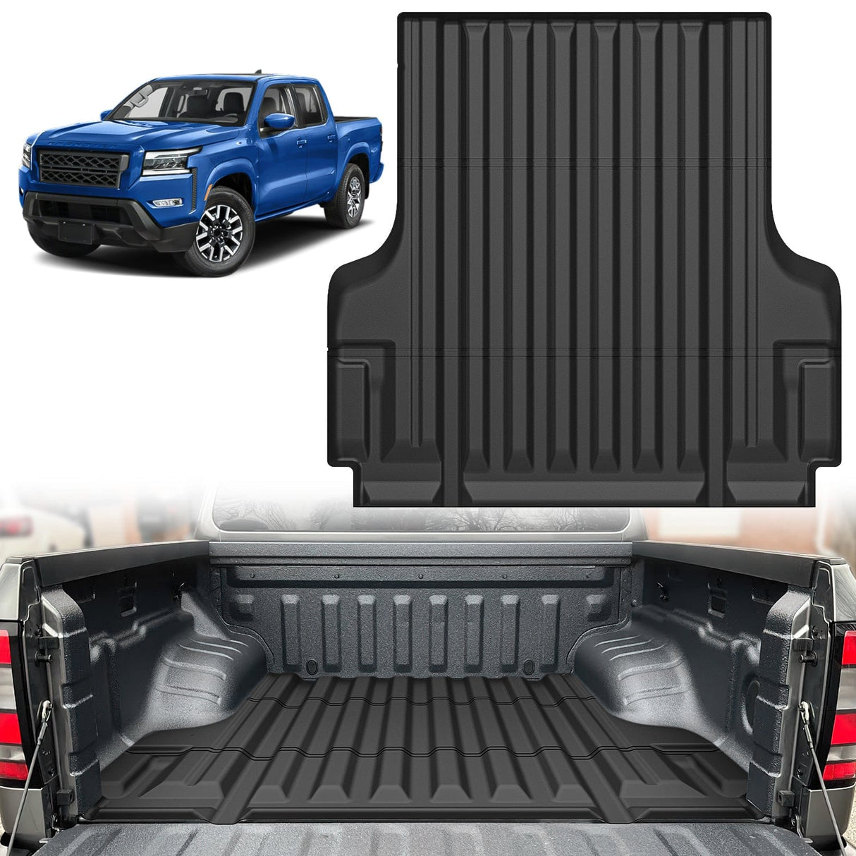 Truck Bed Mat 5ft Rubber Short Bed For 2022 2023 2024 Nissan Frontier