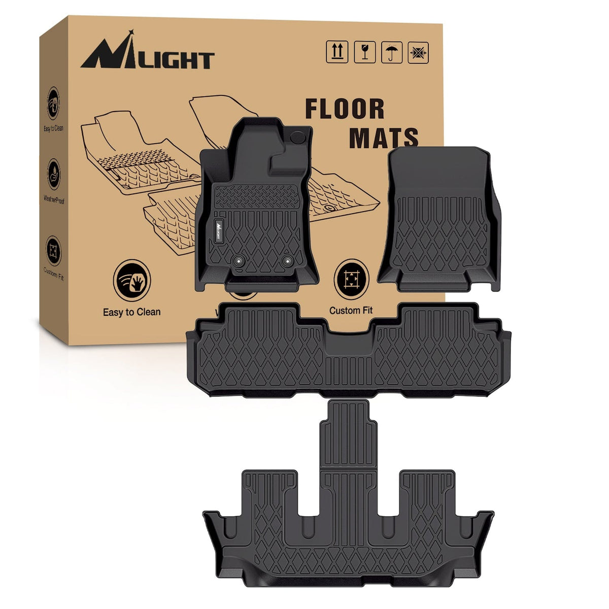 TPE Floor Mats for Subaru Ascent 7 Seater 2nd Row Bucket Seat 2019 ...