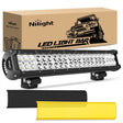 LED Light Bar 20 Inch 126W Double Row Spot Flood Led Light Bar with Amber/Black Covers