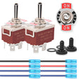 Nilight 4Pin Reverse Polarity Toggle Switch 2PCS 12V Momentary Rocker Switches 30A On Off On DPDT 3 Position Waterproof Boot Cap Jack Motor Control w/14 Gauge Wires