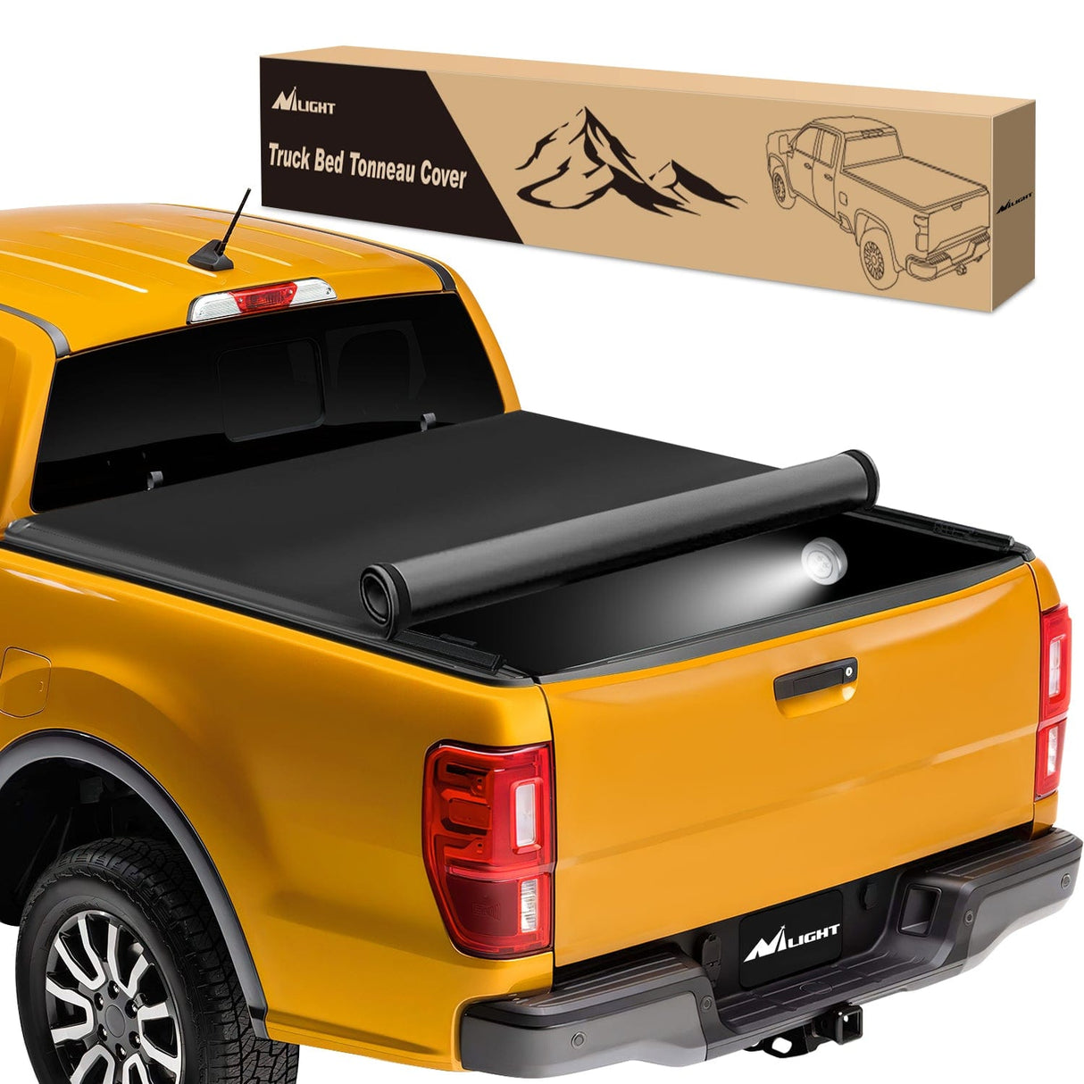 Trunk Bed Cover 6ft Soft Roll Up Truck Bed Cover for Ford Ranger 2019 2020 2021 2022 2023 2024