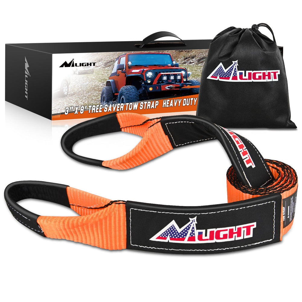 Tie Down Straps 3 x 8inch Tree Saver Tow Strap Heavy-Duty Axle Strap Set
