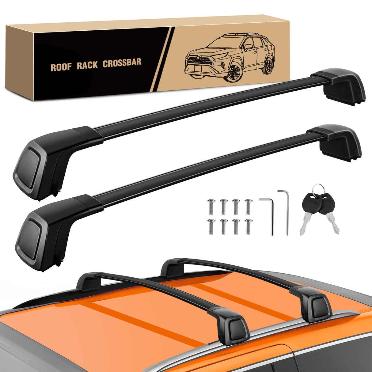 Nilight Roof Rack Cross Bars Fit for 2019-2024 19 20 21 22 23 24 Kia Telluride S SX SX-P EX Aluminum Rails Crossbars with Anti-Theft Lock for Rooftop Cargo Carrier Luggage Box Tent(Not for X-Line and X-Pro)
