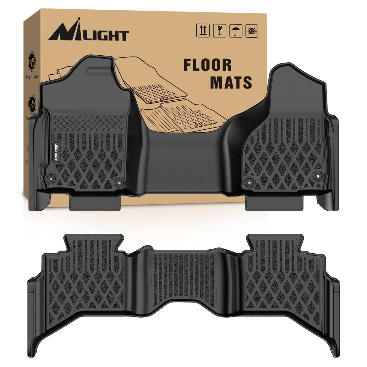 Floor Mat TPE Floor Mats for Dodge Ram 1500 Quad Cab 2013-2018, Dodge Ram 1500 Classic Quad Cab 2019 2020 2021 2022 2023 2024 (NOT for New Body) All Weather Custom Fit Heavy Duty Floor Liners