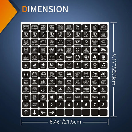 Rocker Switch 120PCS Switch Panel Stickers For 6/8 Gang Switch Panel
