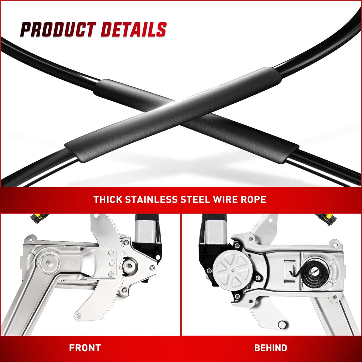Window Regulator 741-752 Power Window Regulator and Motor Front Passenger Side Compatible with Dodge Ram 1500 1994 1995 1996 1997 1998 1999 2000 2001,Ram 2500 3500 1994-2002,Front Right Side